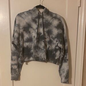 90 Degree By Reflex Black and Gray Tie-Dye Hoodie